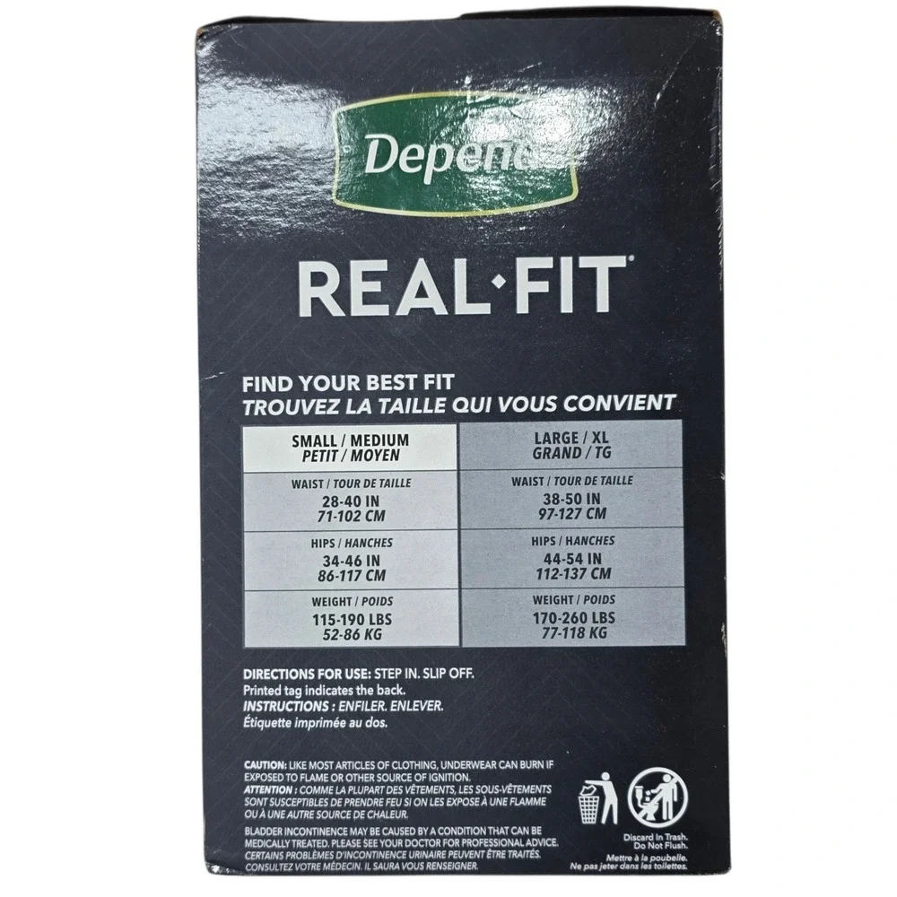 Depend Real Fit Men Underwear Maximum Absorbency S M 14‎ Count SkinGuard